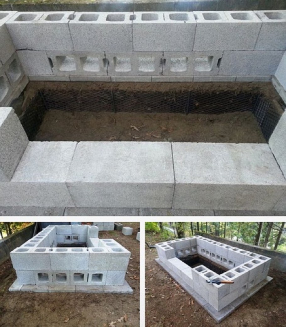 Мангал из бетонных блоков