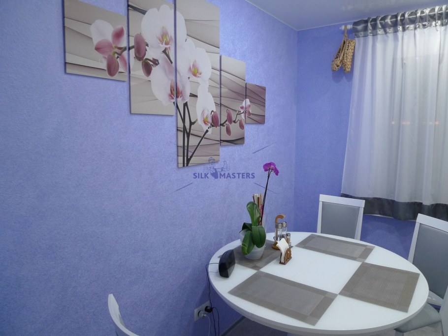 Жидкие обои на кухне