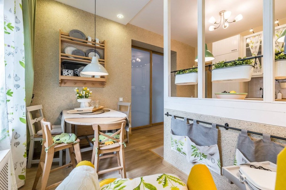 Жидкие обои на кухне