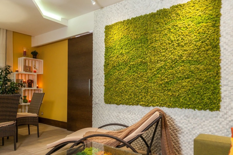 Стабилизированный мох в интерьере