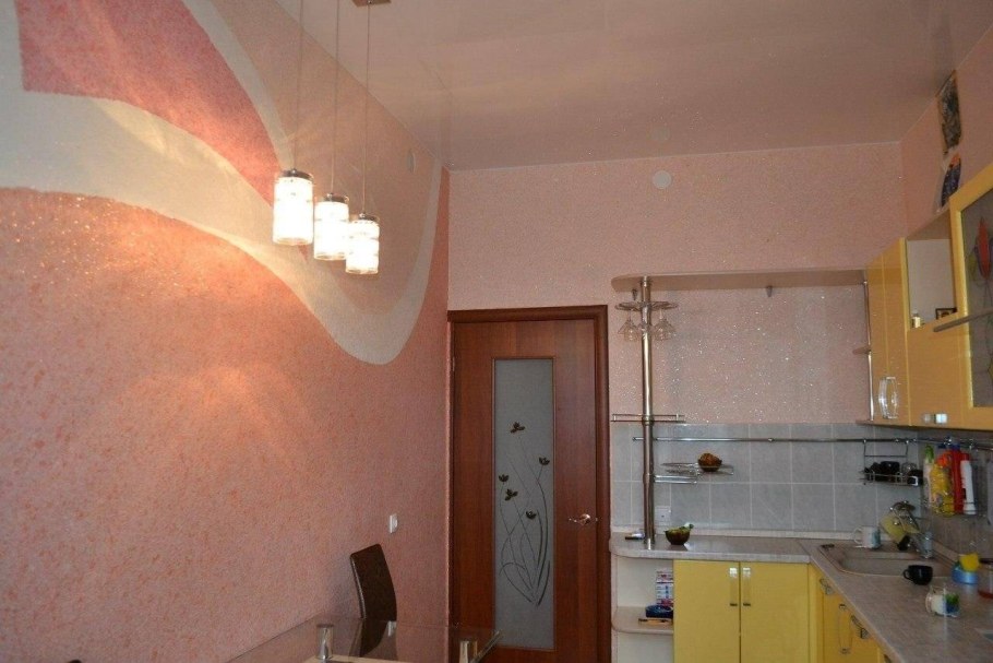 Отделка кухни жидкими обоями варианты