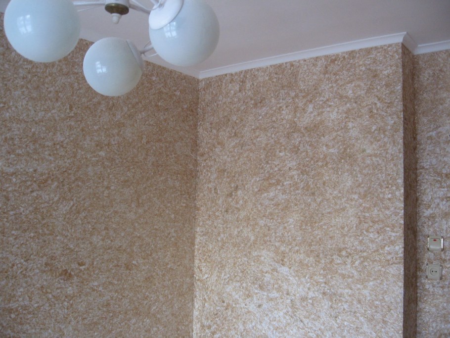 Отделка кухни жидкими обоями