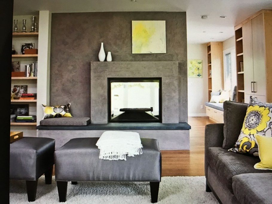 Сочетание с серым цветом в интерьере гостиной