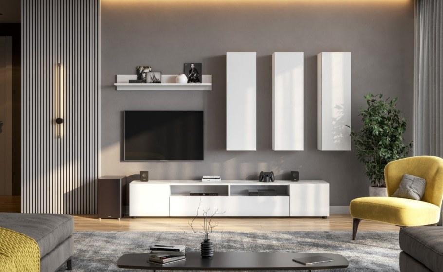 Гостиная Токио белый текстурный