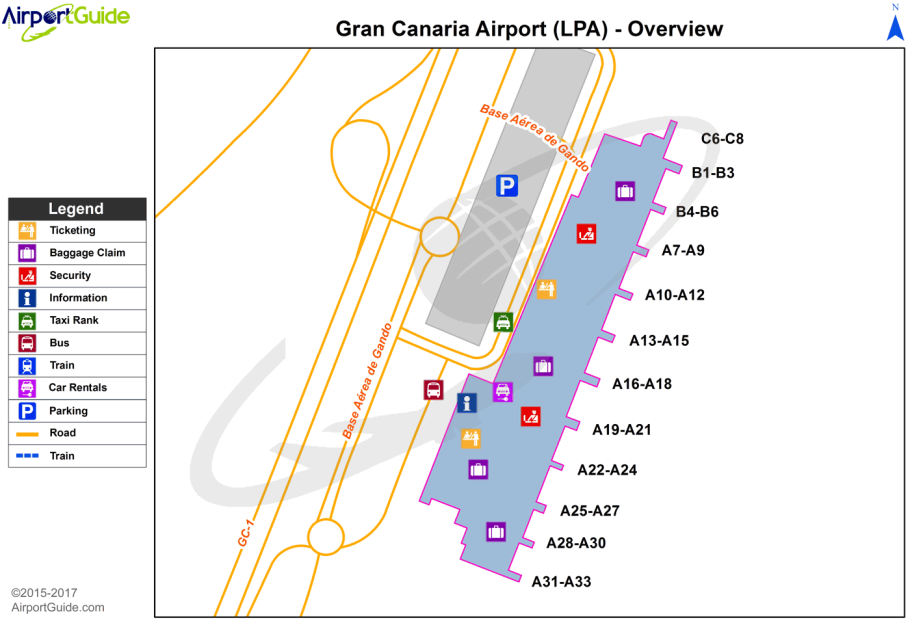 Схема аэропорта Тенерифе сур