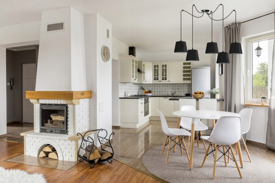 Печь в современном интерьере