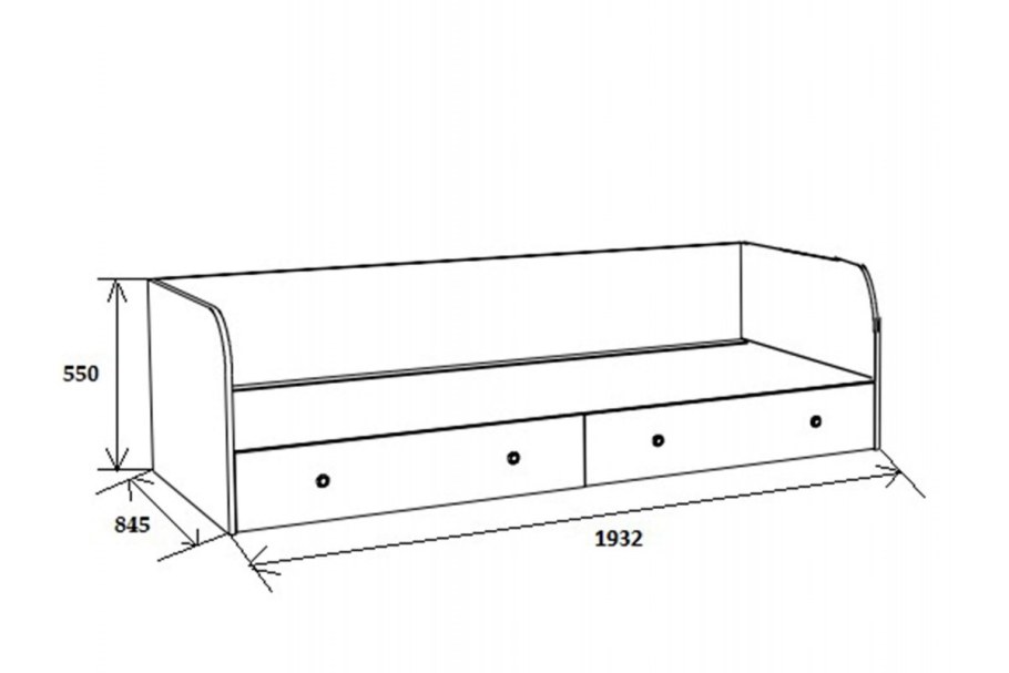 Кровать односпальная 80х200 схема