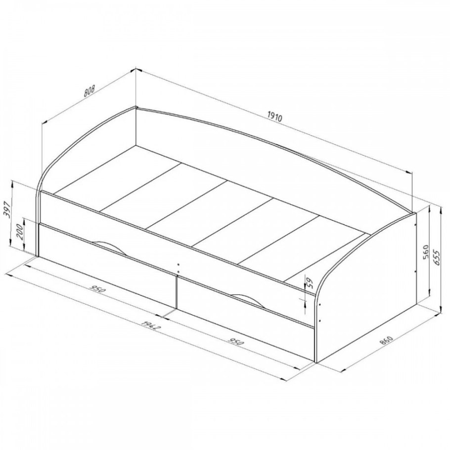 Кровать формула мебели Соня 2