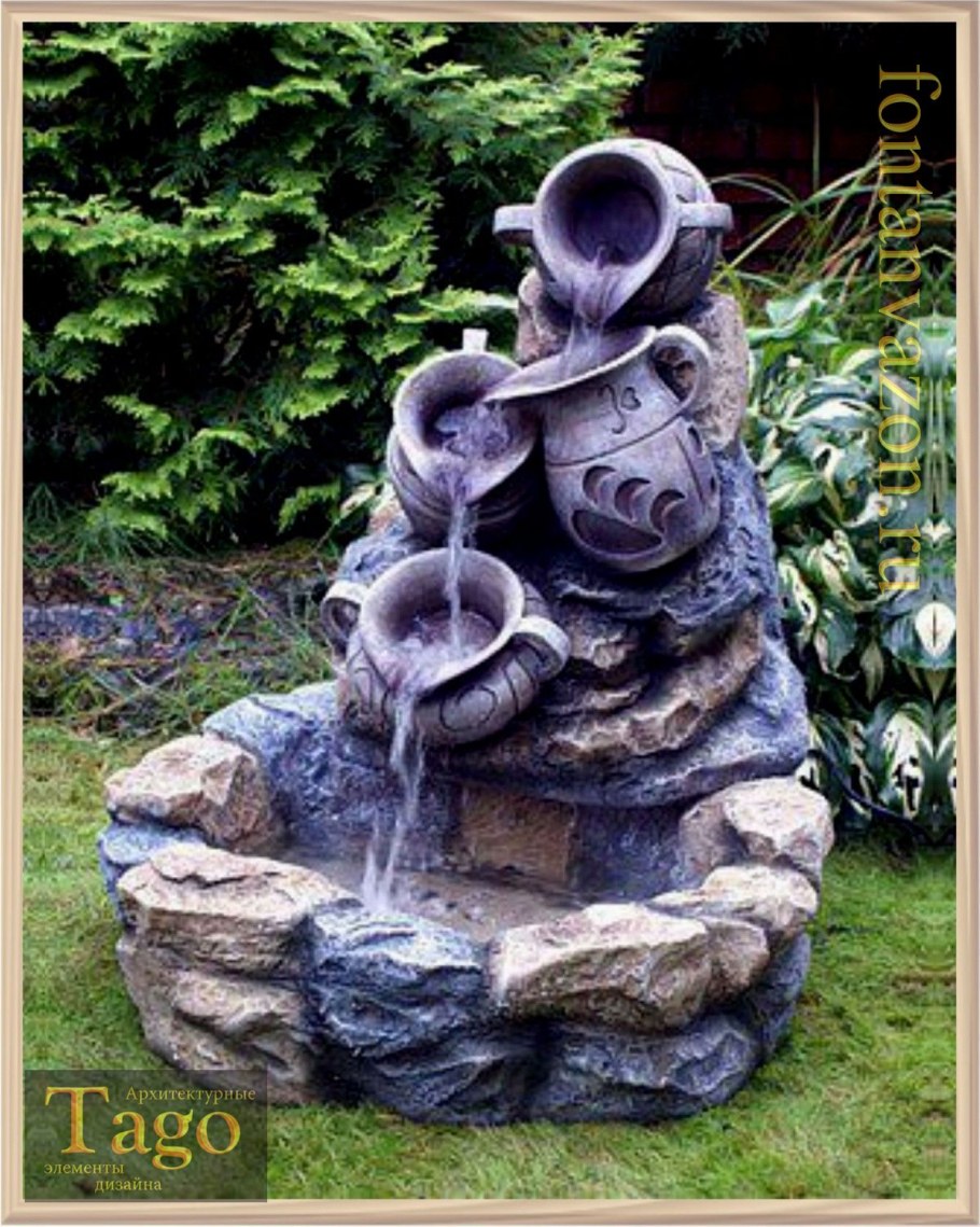 Фонтан декоративный для сада горный водопад 71х67х54см