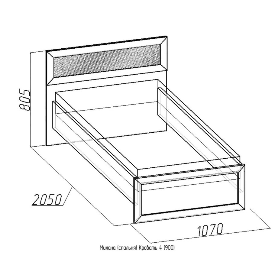 Кровать Милана 90х200