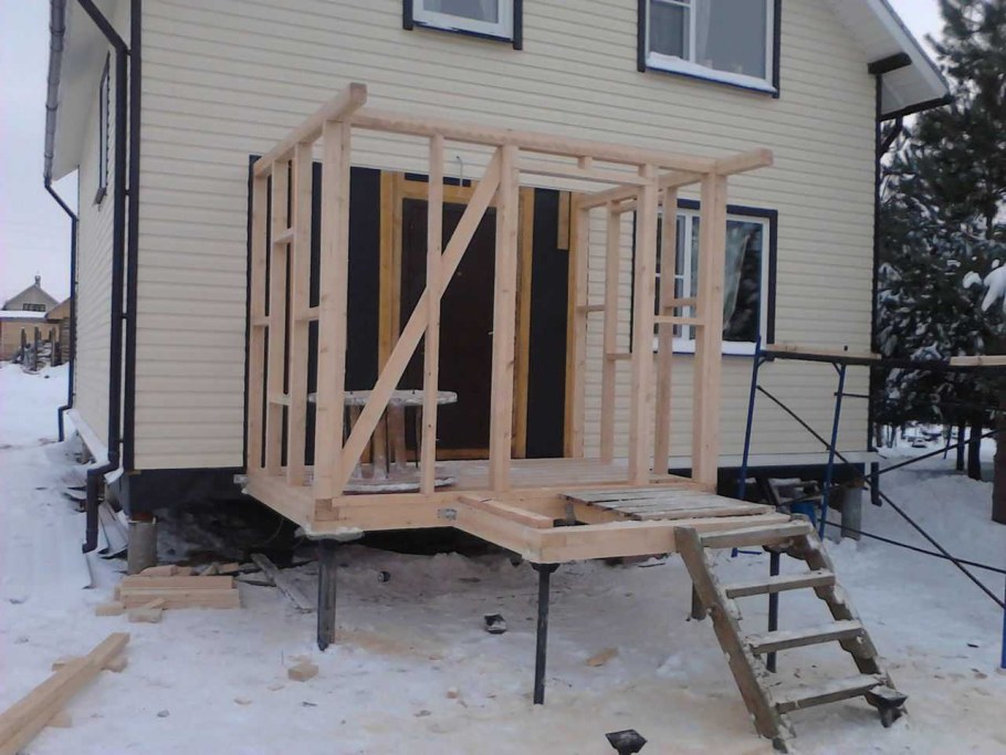 Каркасная веранда к дому