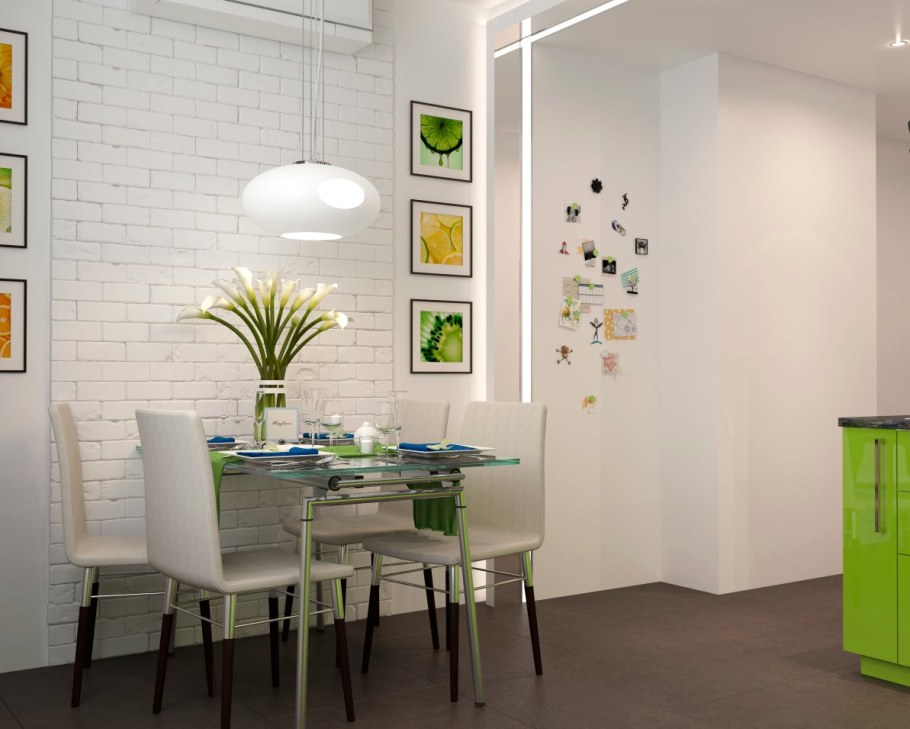 Декор стены в обеденной зоне