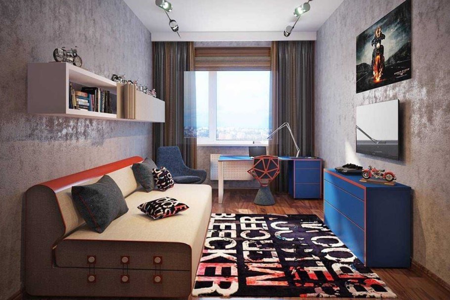 Комната в стиле лофт для парня 12кв м