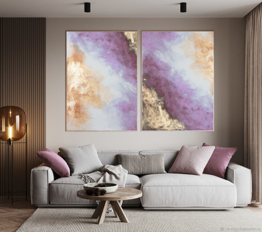 Большая картина в интерьере