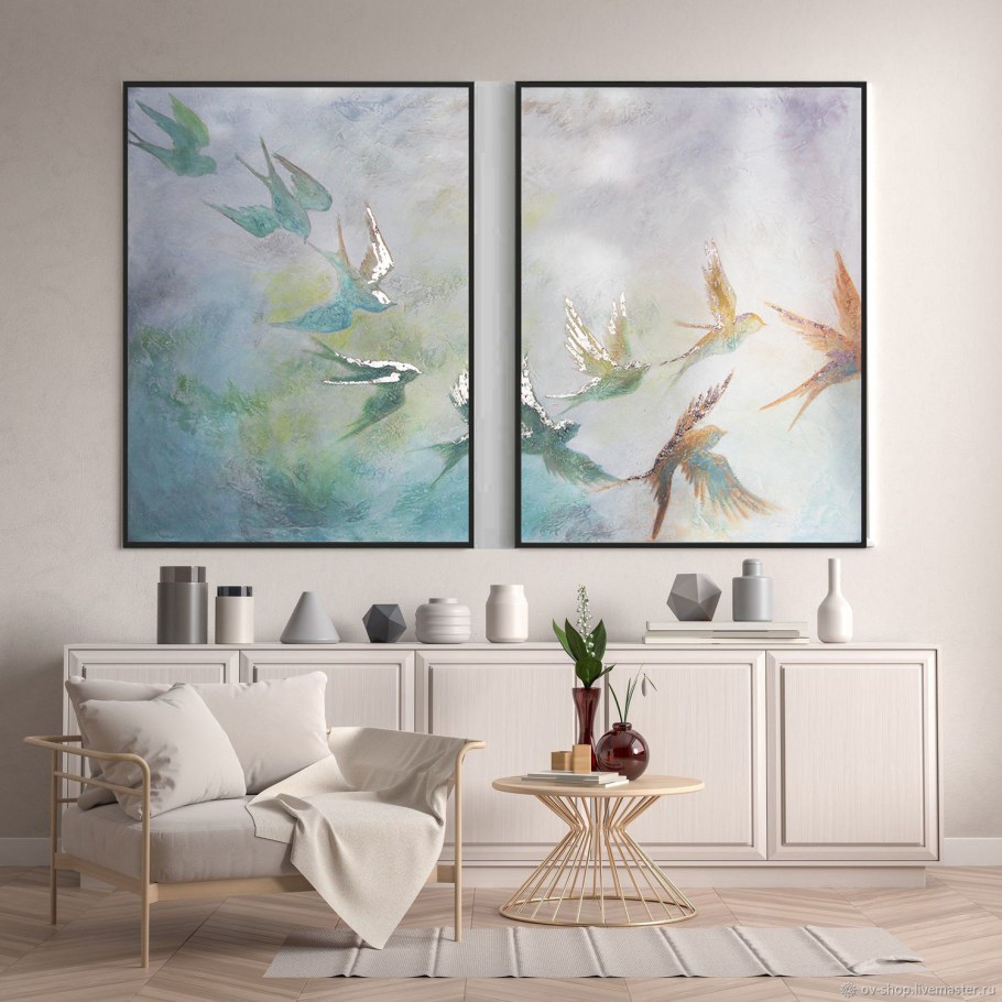 Картины диптих для интерьера