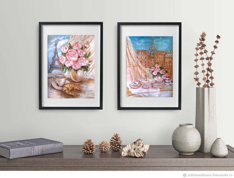 Акварельные картины в интерьере