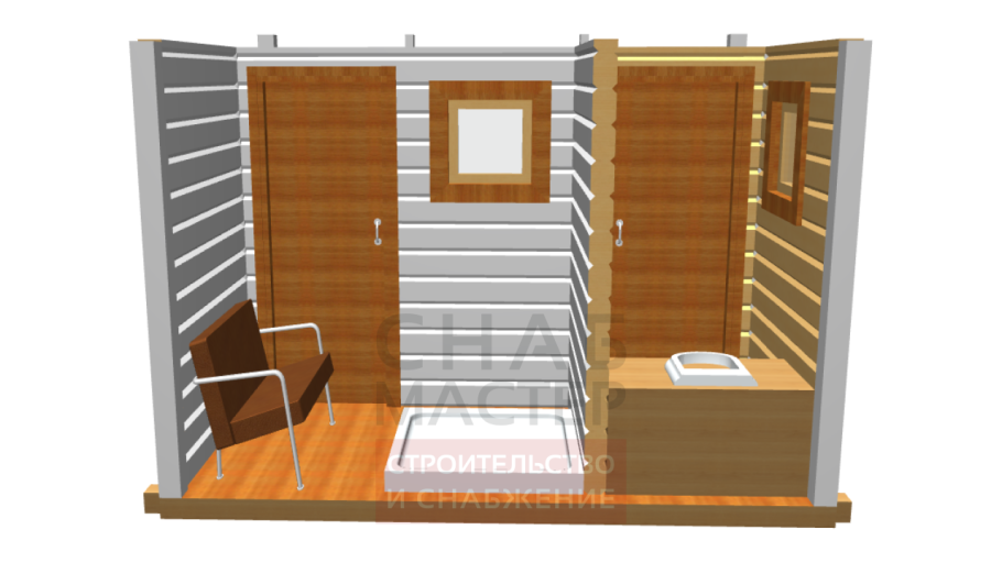 Туалет - душ - хозблок (размер 2-1,2-1,2 м)