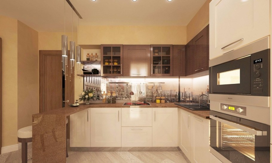 Бежевые кухни