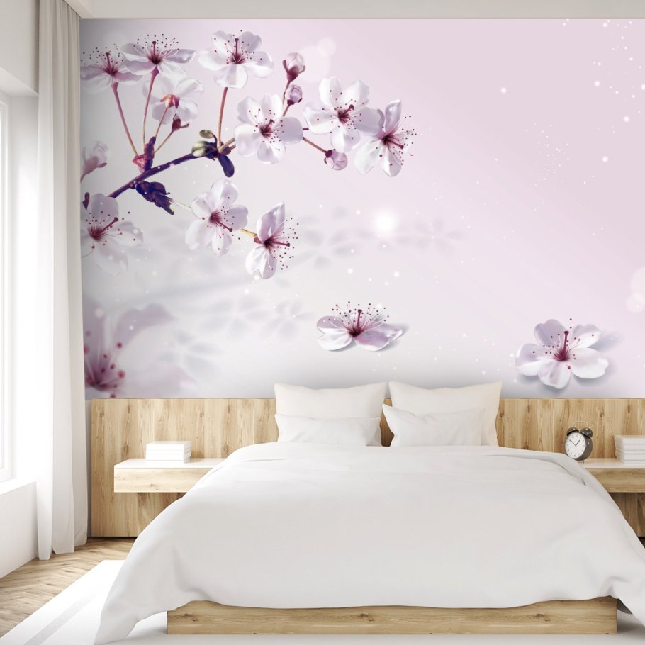 Фотообои в спальню над кроватью