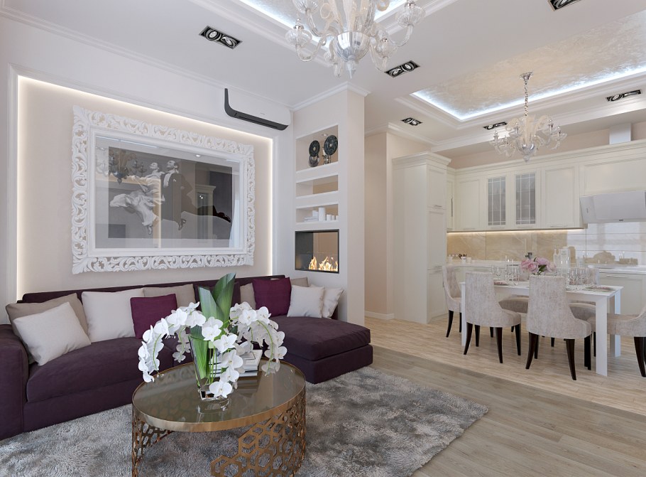 Кухня с гостинной 30кв м интерьер