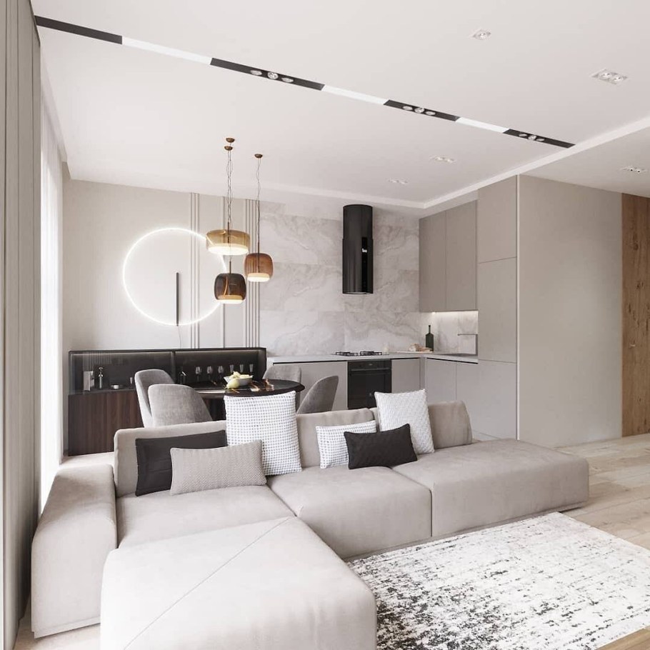 Кухня гостиная в стиле Модерн 20кв м