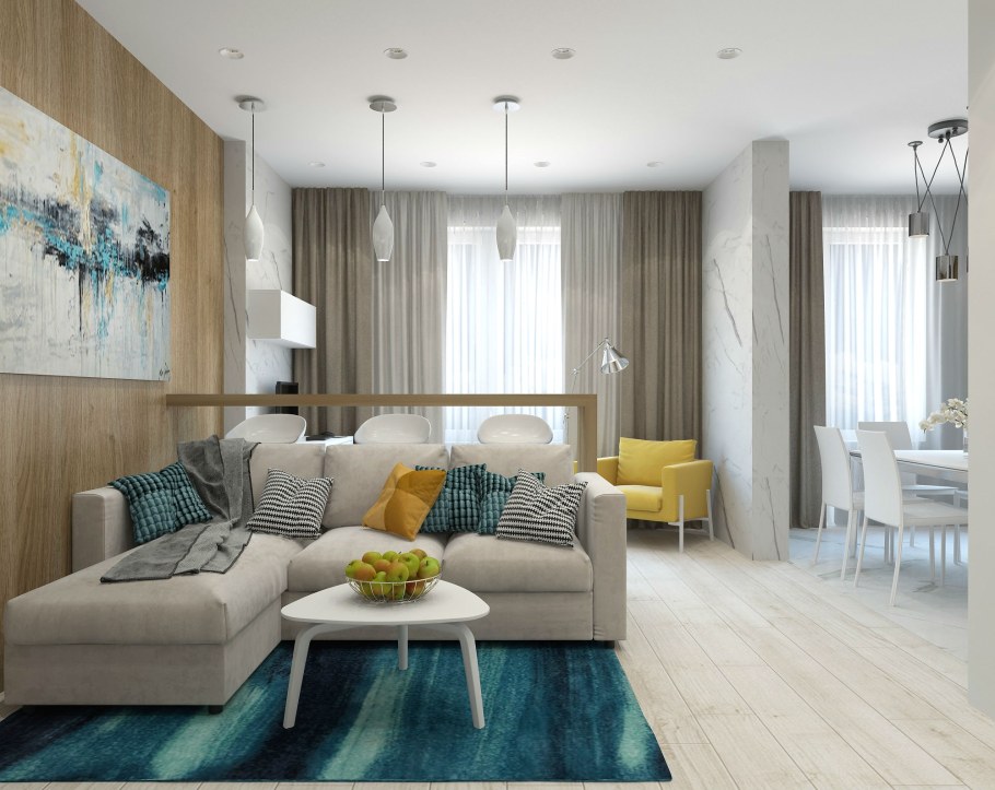 Кухня гостиная 35 кв