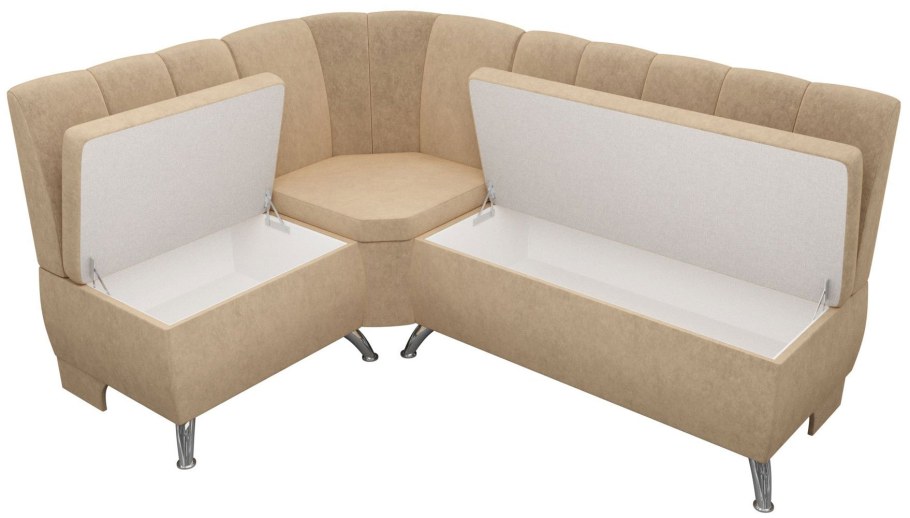 Кухонный уголок АРТМЕБЕЛЬ Кантри экокожа черный левый угол