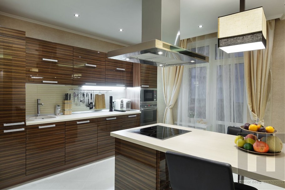 Кухня хайтек графит зебрано