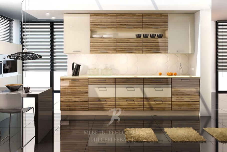 Кухня зебрано лофт