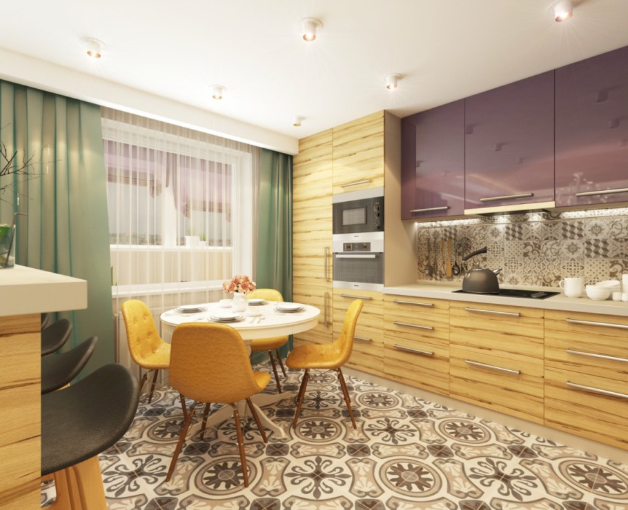 Кухня в стиле зебрано