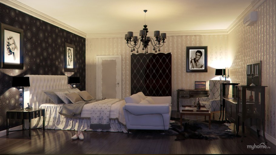 Обои в ромбик в интерьере