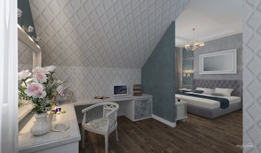 Обои на мансардном этаже