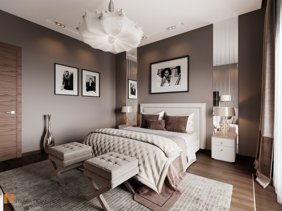 Спальня в тонах капучино