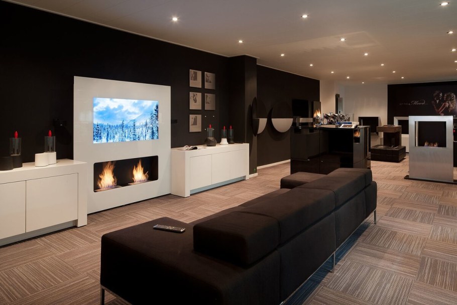 Камины в интерьере гостиной