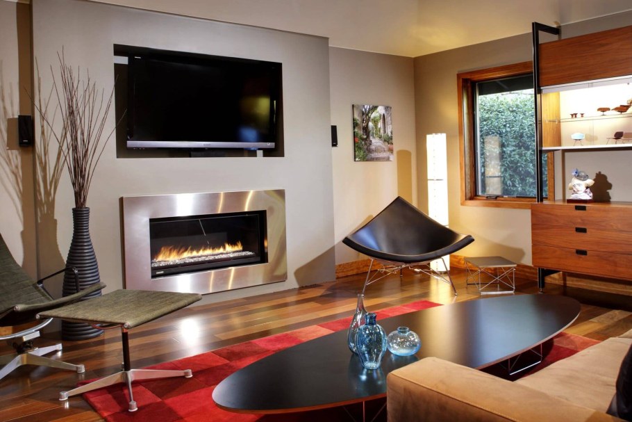 Камин в современном интерьере