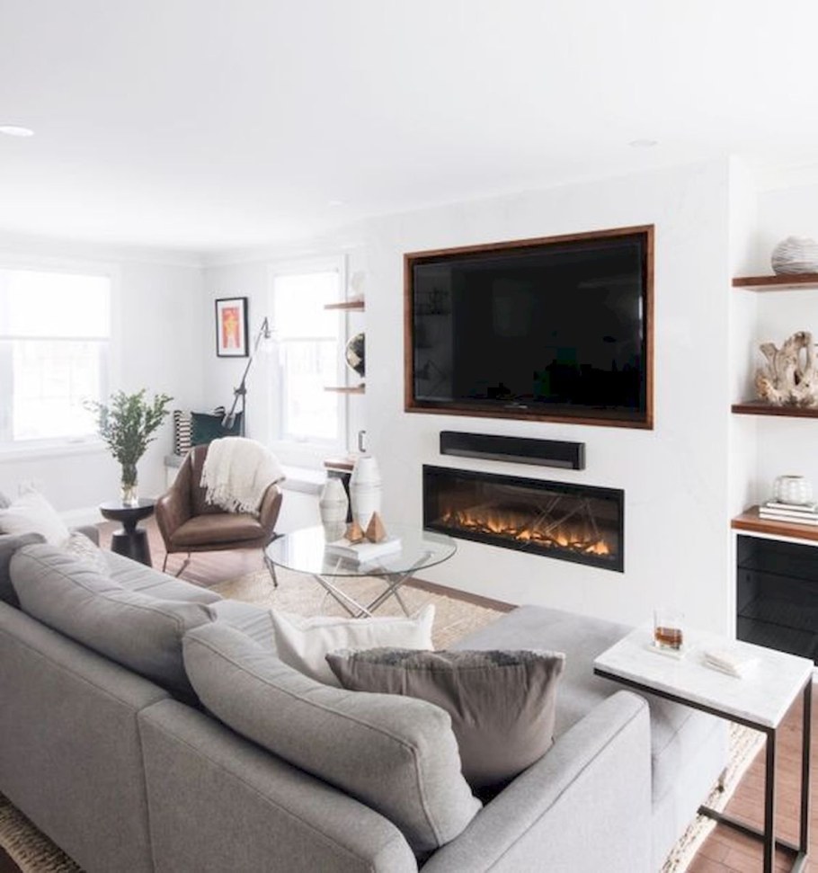 Гостиные с камином в современном стиле