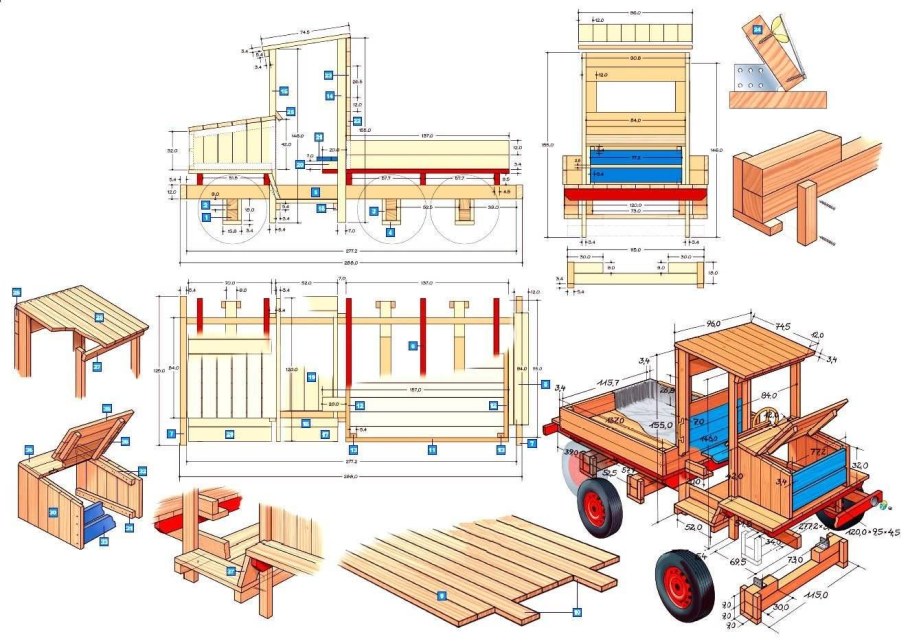 Чертеж деревянной машинки