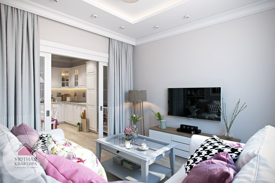 Интерьер двухкомнатной квартиры 45 кв.м