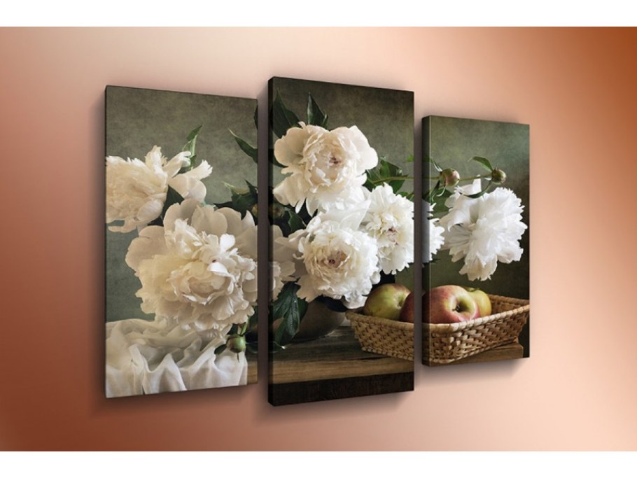 Цветы триптих живопись