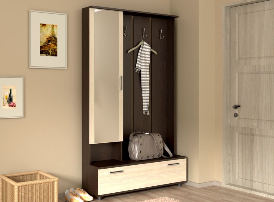 Прихожая "премьера" PV-600 вешалка (венге/дуб мол) - Евромебель