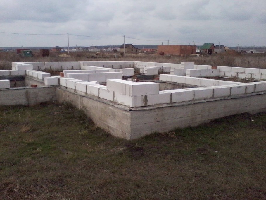 Ленточный фундамент под газобетон 400 мм