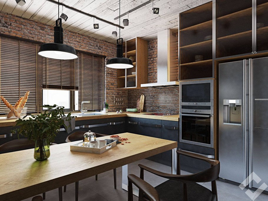 Кухни лофт в интерьере
