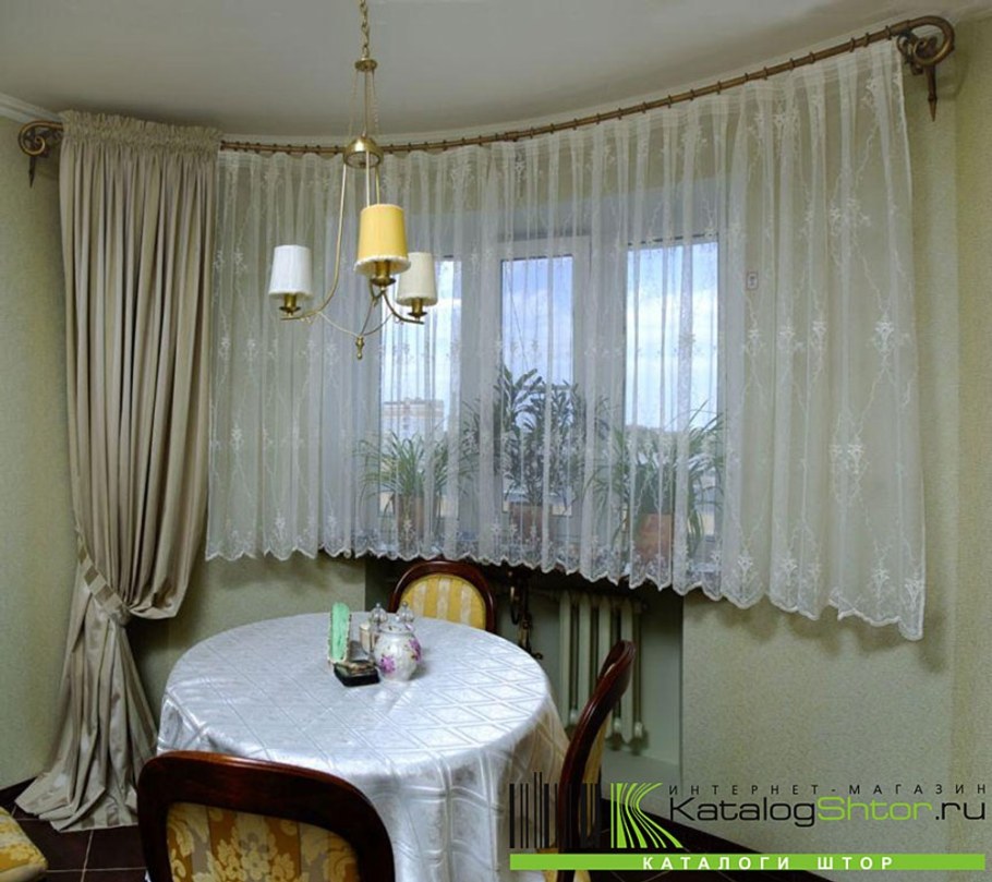 Тюль до подоконника на кухню