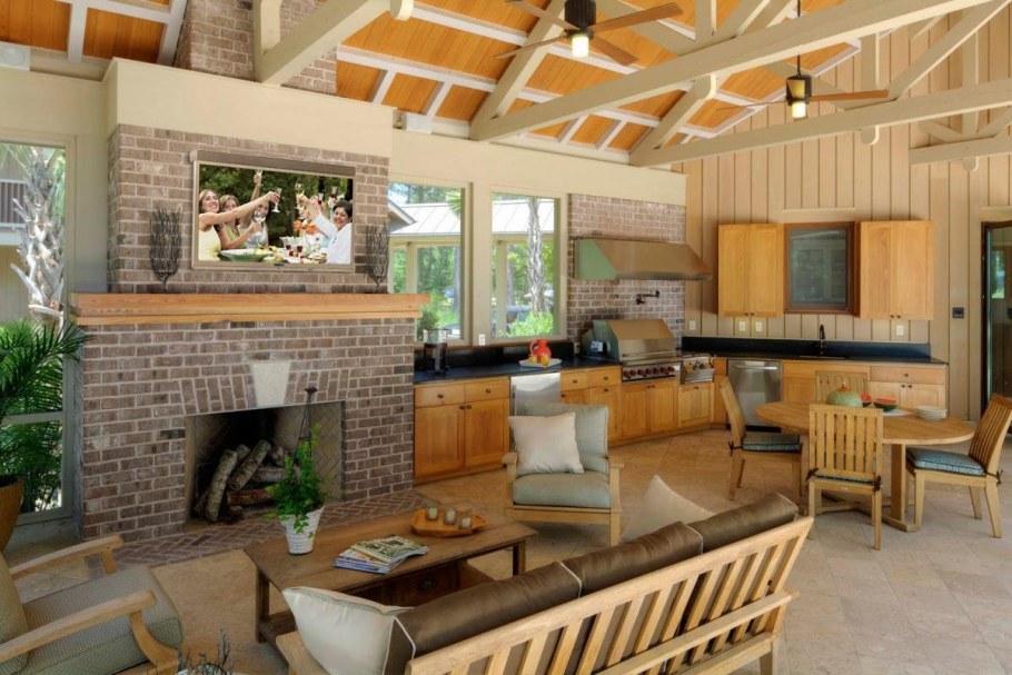 Отделка летней кухни