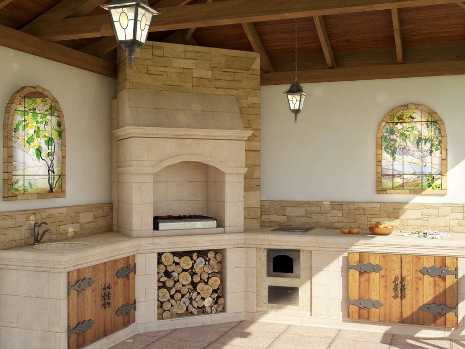 Отделка барбекю