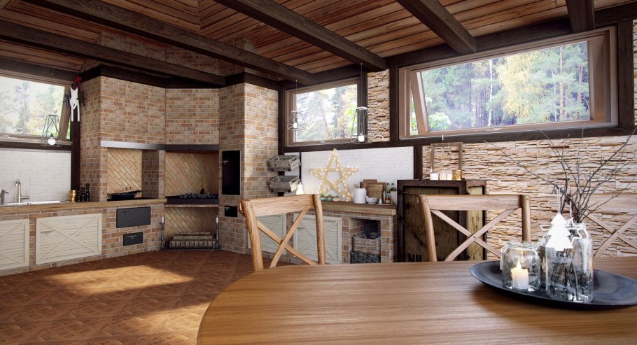 Современная летняя кухня