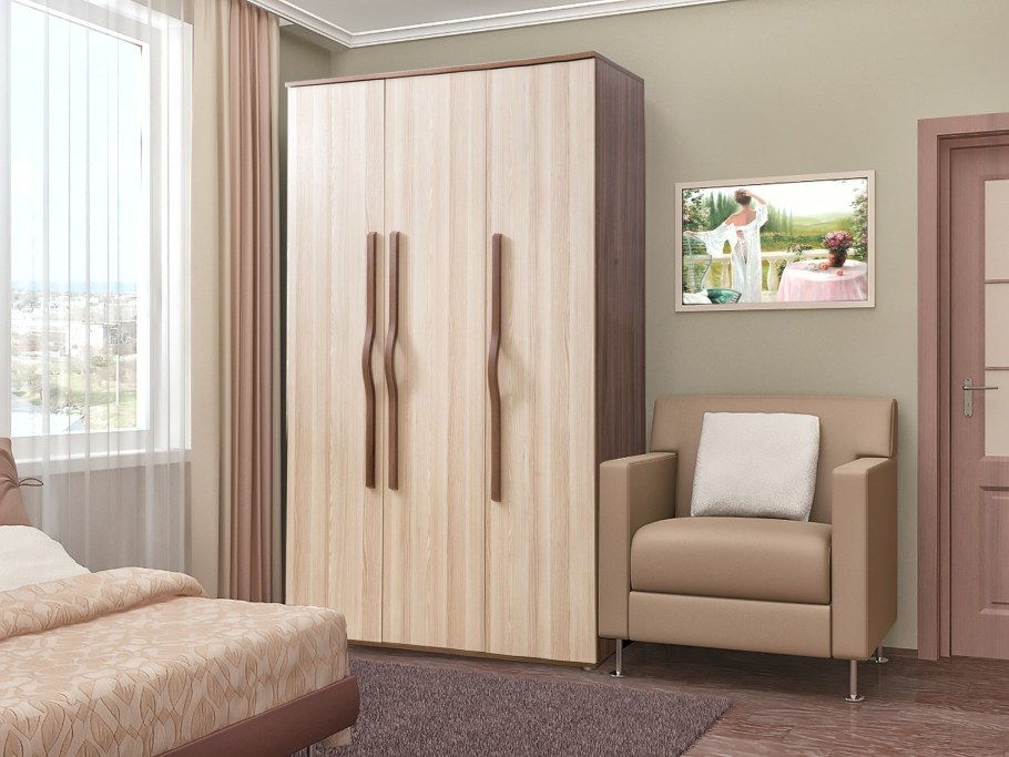 Ясень шимо светлый ЛДСП шкаф Нео