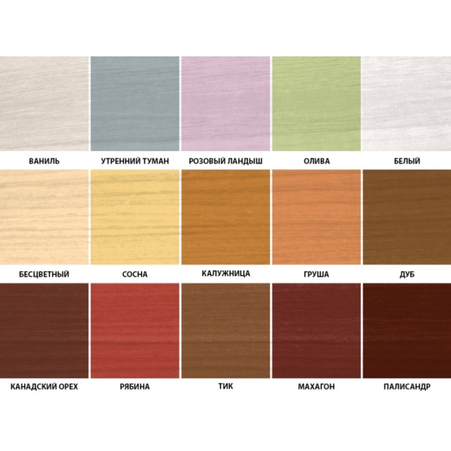 Лак Аквалазурь Eurotex цвета