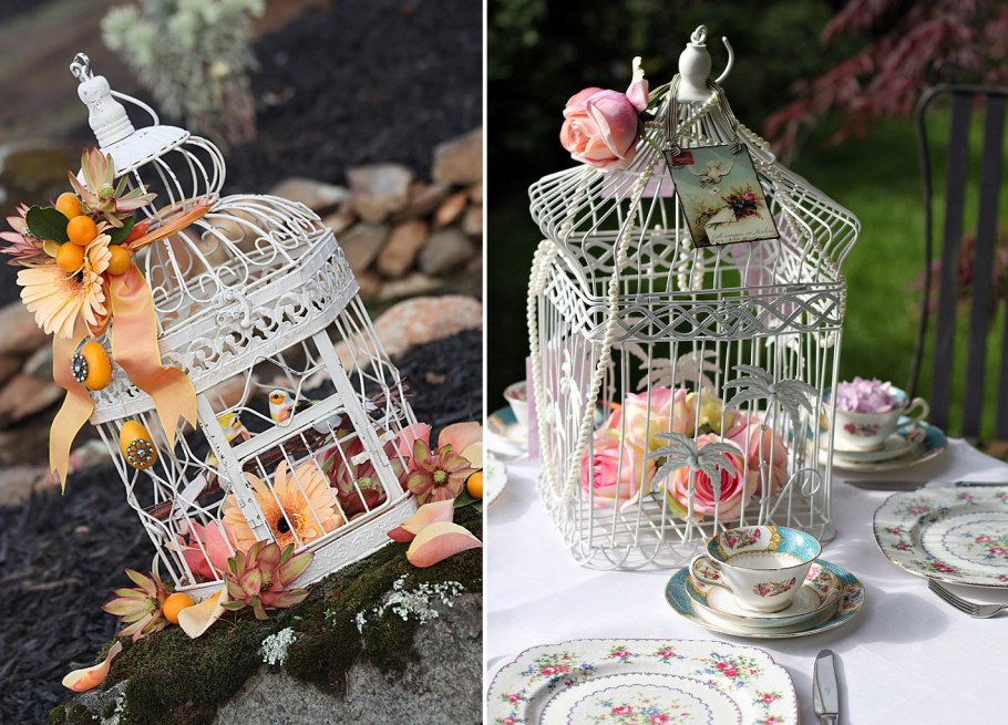 Клетка с птичкой декоративная