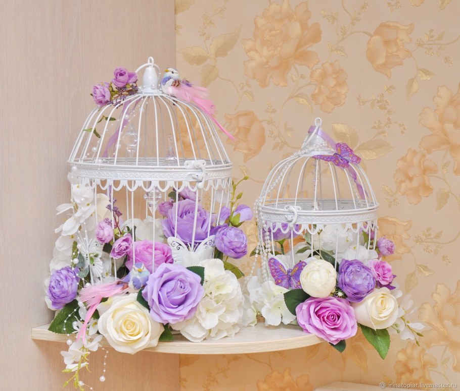 Шебби Шик клетка с цветами